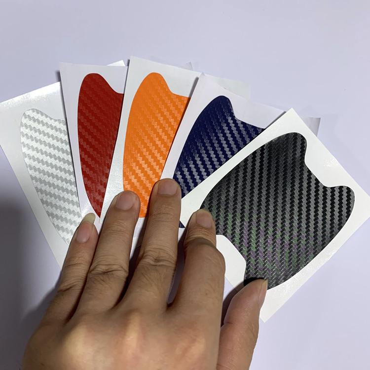 4 шт., защитная пленка для ручек автомобиля, универсальная невидимая наклейка на дверную ручку автомобиля из углеродного волокна, устойчивая к царапинам наклейка, Стайлинг автомобиля