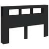 vidaXL LED-Kopfteil Schwarz 160x18,5x103,5 cm Holzwerkstoff