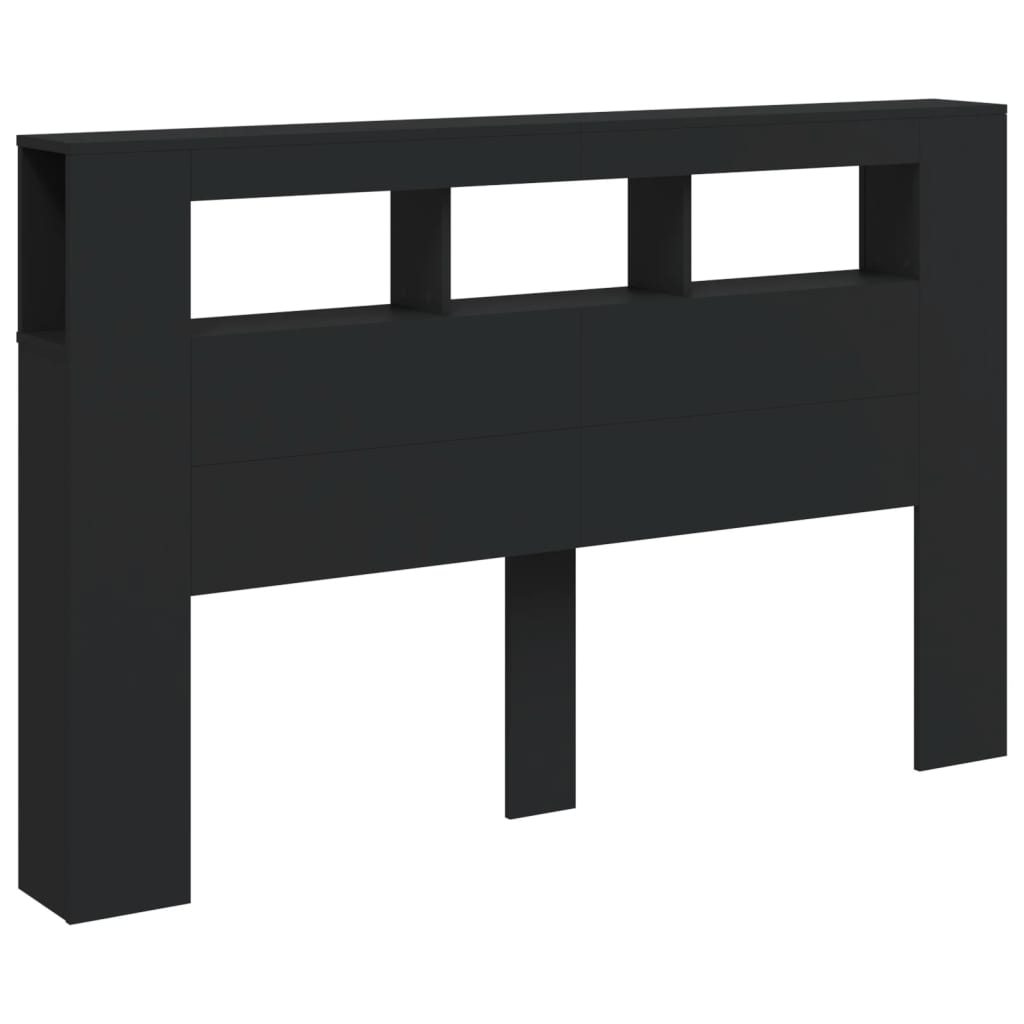 LED Headboard Black 160 x 18.5 x 103.5 cm Particleboard