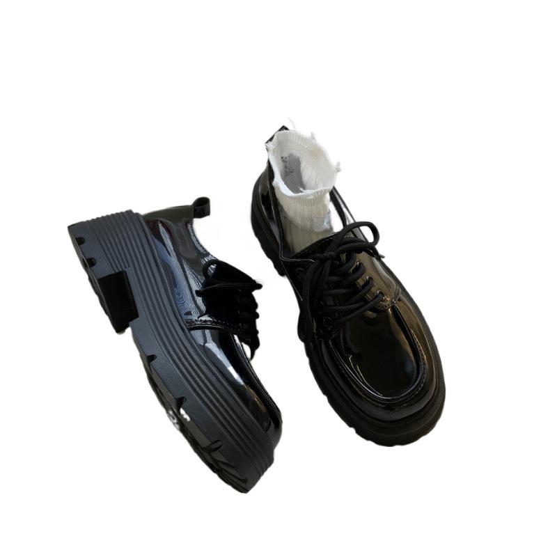 Черные универсальные кожаные туфли на платформе, женские сезонные туфли в стиле ретро на платформе в британском стиле в японском стиле Jk Single