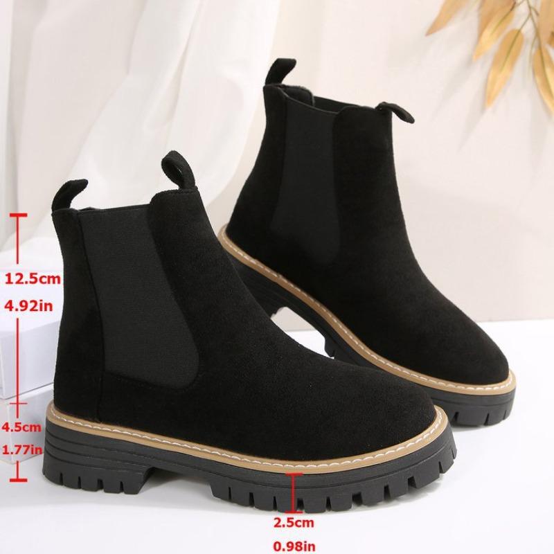 Женские новые осенние замшевые ботильоны челси в британском стиле, модные универсальные кожаные короткие ботинки