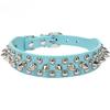Adjustable Leather Pet Dog Collar Neck Strap Supplies PU Leather Punk Rivet Spiked Dog Collar Pet Collars For Small Dog Cat
