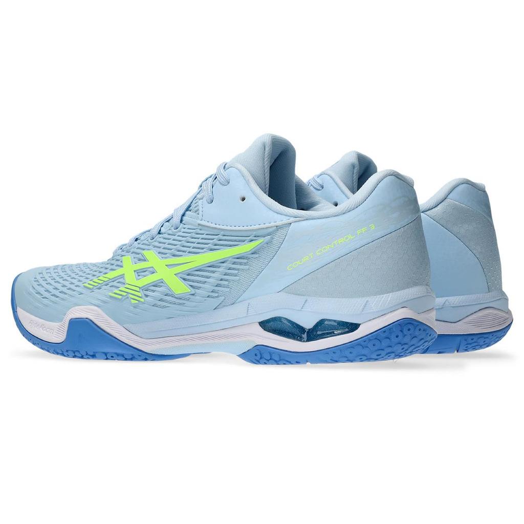 ASICS COURT CONTROL FF 3 Badminton Shoes Size 404 Size E (1072A089), Women's, (Light Blue/Safety Yellow), (Size 24.5 cm)
