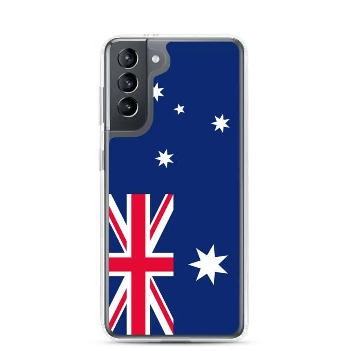 Coque Téléphone - Samsung - Galaxy S21 Plus - Drapeau Australien - Souple - Multicolore