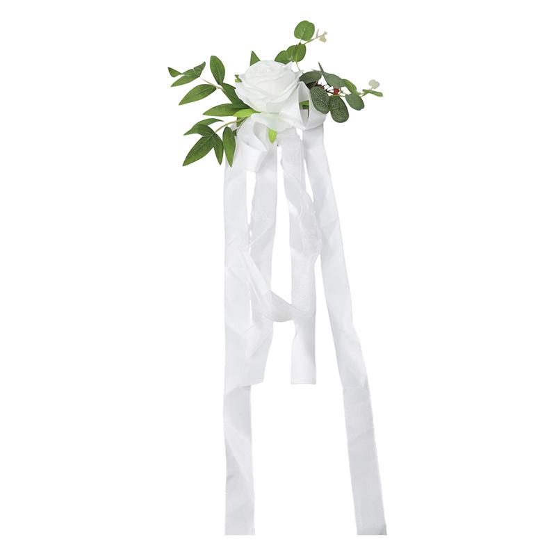 1 шт., цветок розы на стул для церкви, автомобиля, деревенская свадьба, искусственный цветок, свадебные принадлежности, пояса, узел, элегантный, 46x27 см
