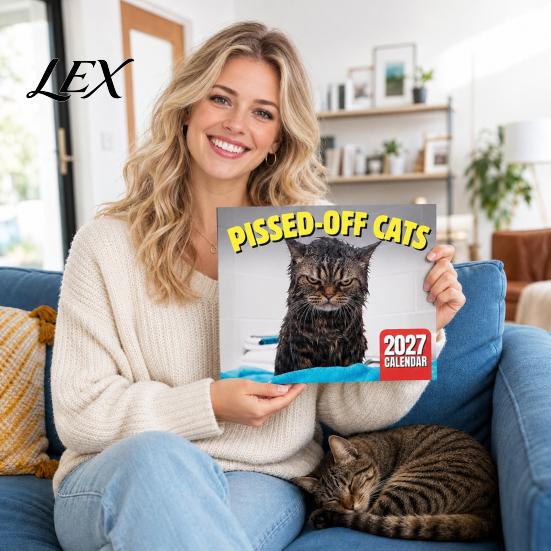 Creative Cat Gift for Her 2027 Wall Calendar, January - December 2027, Funny Calendar School Office 12 Months Hanging Planner Home Decor Humorous