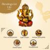 Antique Gold Painted Ganesha Idol (5 inch) | Marble Dust Ganesh Murti