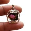 Natural Pink Bi-Color Tourmaline Gemstone 925 Sterling Silver Rare Pendant, Gift