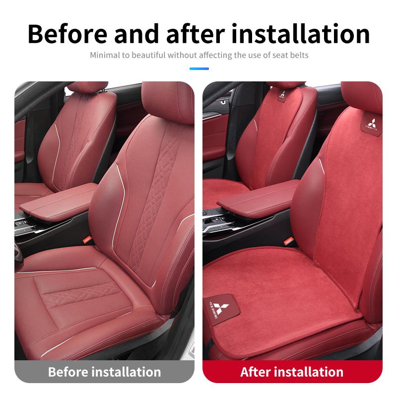 dnsh2 Car Logo Seat Cover Anti Scratch Seat Protector Cushion Auto Accessories For Mitsubishi Outlander Pajero Sport Lancer EX ASX