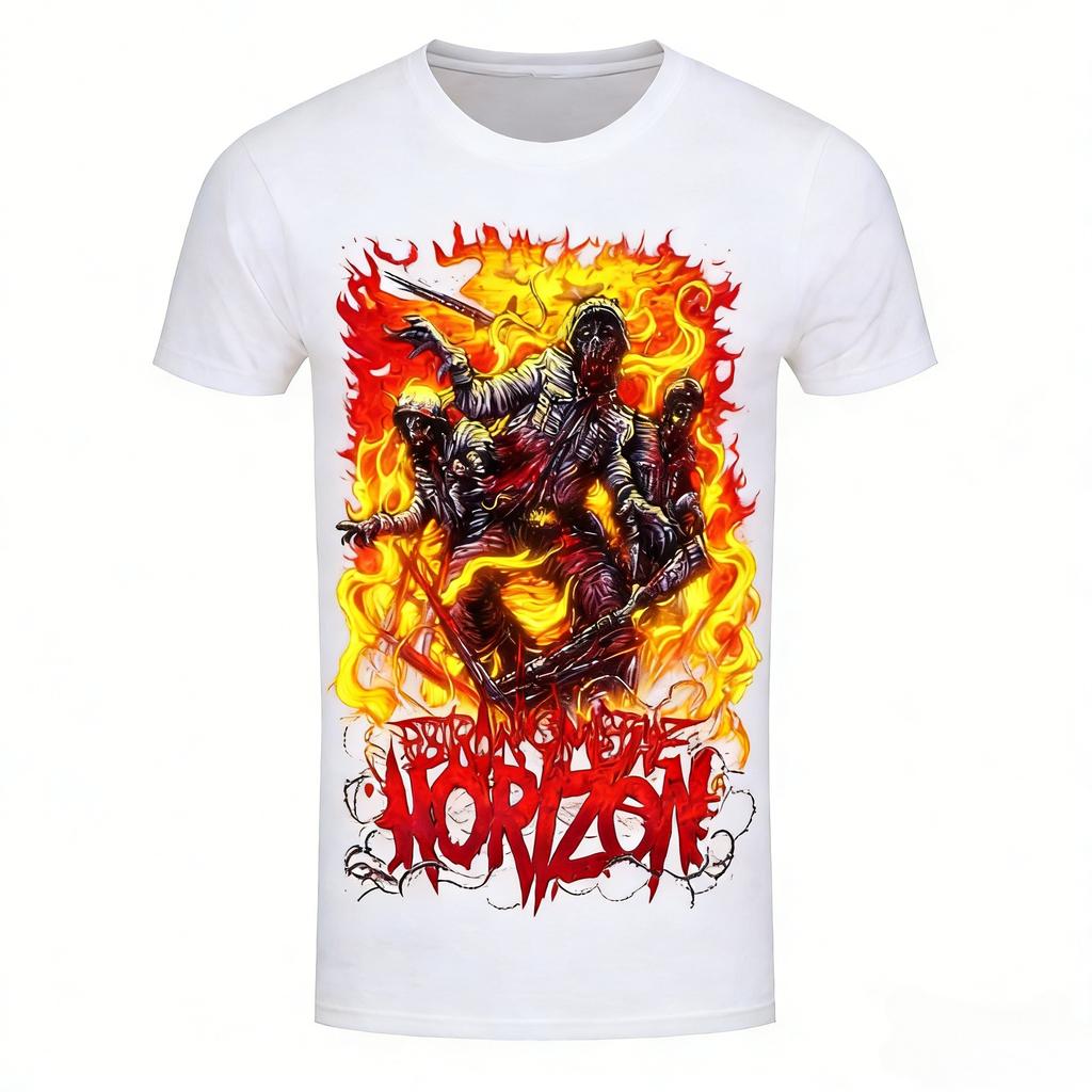 Bring Me The Horizon курящий динозавр группа 3D ретро мужские и женские футболки уличная с коротким рукавом круглая шея мужская одежда