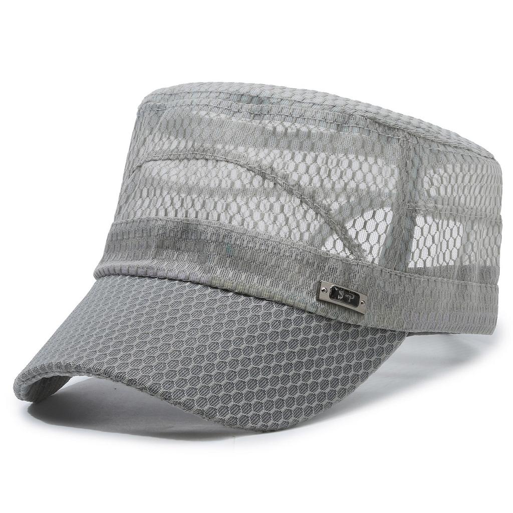 Men Spring Summer Breathable Mesh Baseball Cap Fashion Flat Top Casual Sun Hat Wide Brim Outdoor