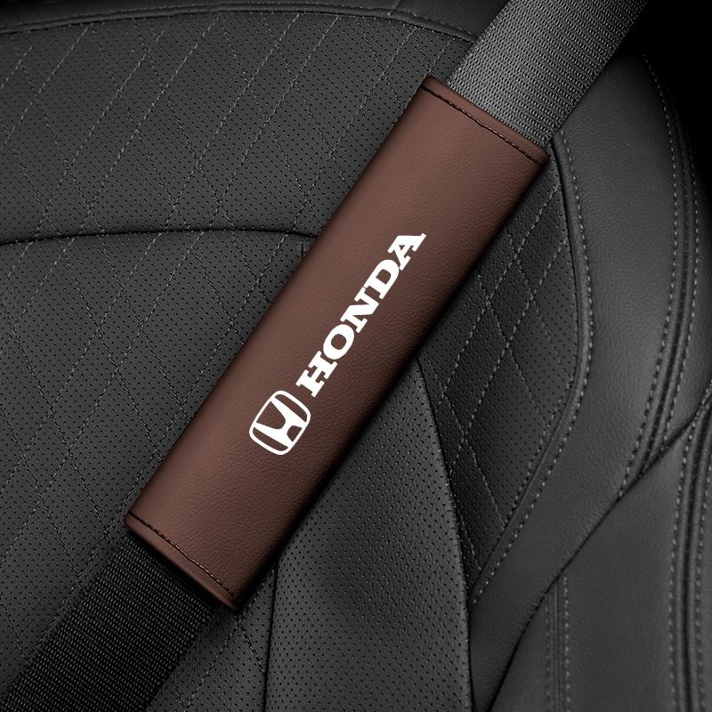 2PCS Leather Car Seat Belt Cover Safety Belt Shoulder Protection Mats For Honda Pilot Odyssey Jazz Accord City Civci CRV FIT HRV ahy256