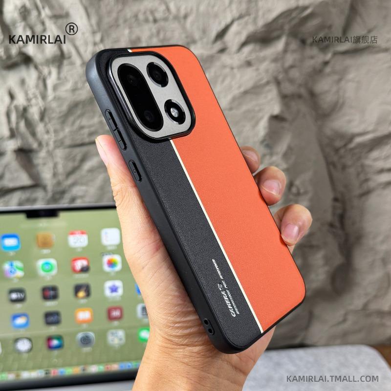 For OnePlus 15 Case Simple PU Vegan Leather Siliconed Phone Back Cover For One Plus 15 Shell Dustproof Shockproof Bumper