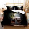 Milu Deer 3D Print Bedding Set Cozy Duvet Cover King Queen Twin Single Size Birthday Gift Boy Kid Bedroom Decoration