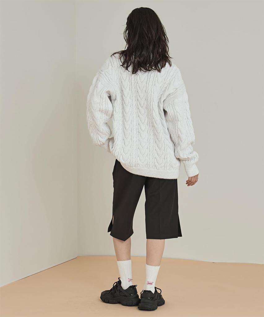 Miette Oversized Cable Knit Sweater REXX1017 Free Size White Women's