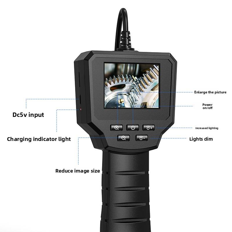 2,4-дюймовый IPS ручной трубчатый эндоскоп с экраном, 8-мм камера высокой четкости, промышленное смотровое зеркало