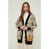Beige Animal Patterned Knitwear Cardigan Tctaw22th0135