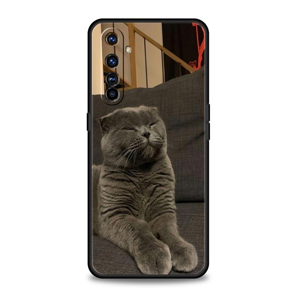 Phone Case For Realme 12 11 10 9 8 5G 7 6 GT5 GT3 GT2 Pro Plus C21 C11 C25 C35 GT Neo 2 3 3T 5 Cover British Shorthair Cat