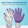 Latex Foam Printed Gardening Gloves For Women Men-Breathable Garden Gloves With Grip, Working Glove, Medium Size Fits Most