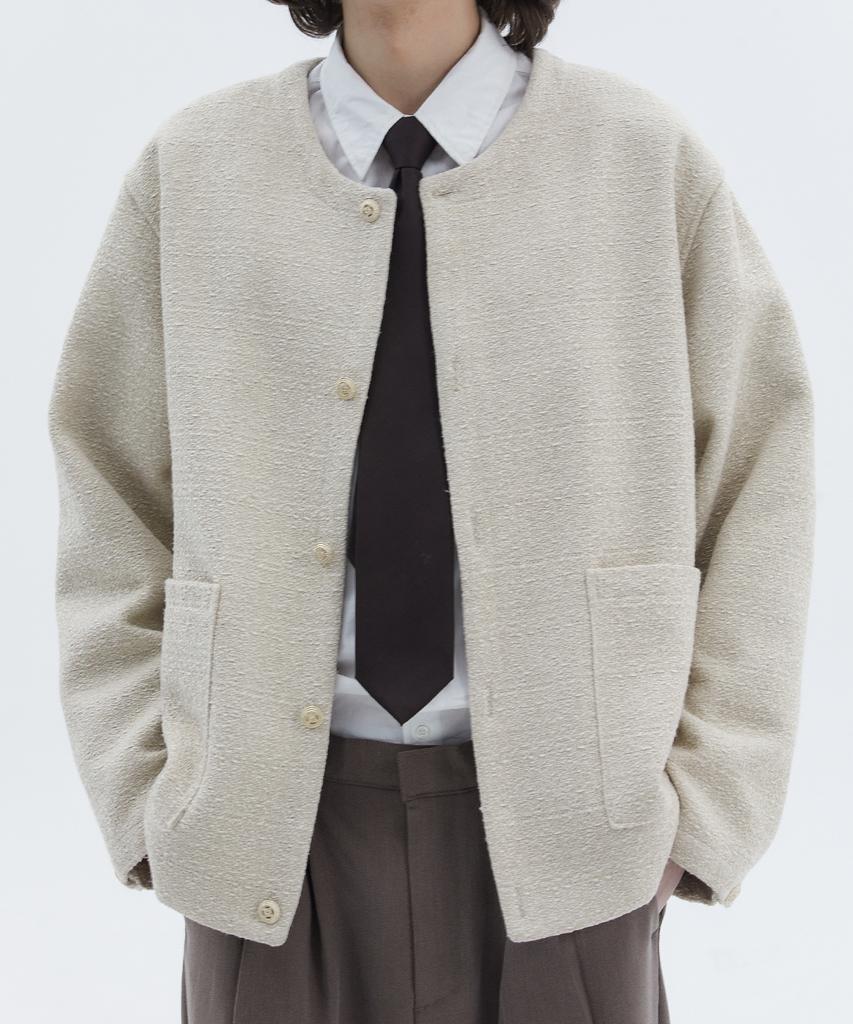 Куртка Trip Le Sens Casting Tweed Round Jacket_Винтажный синий