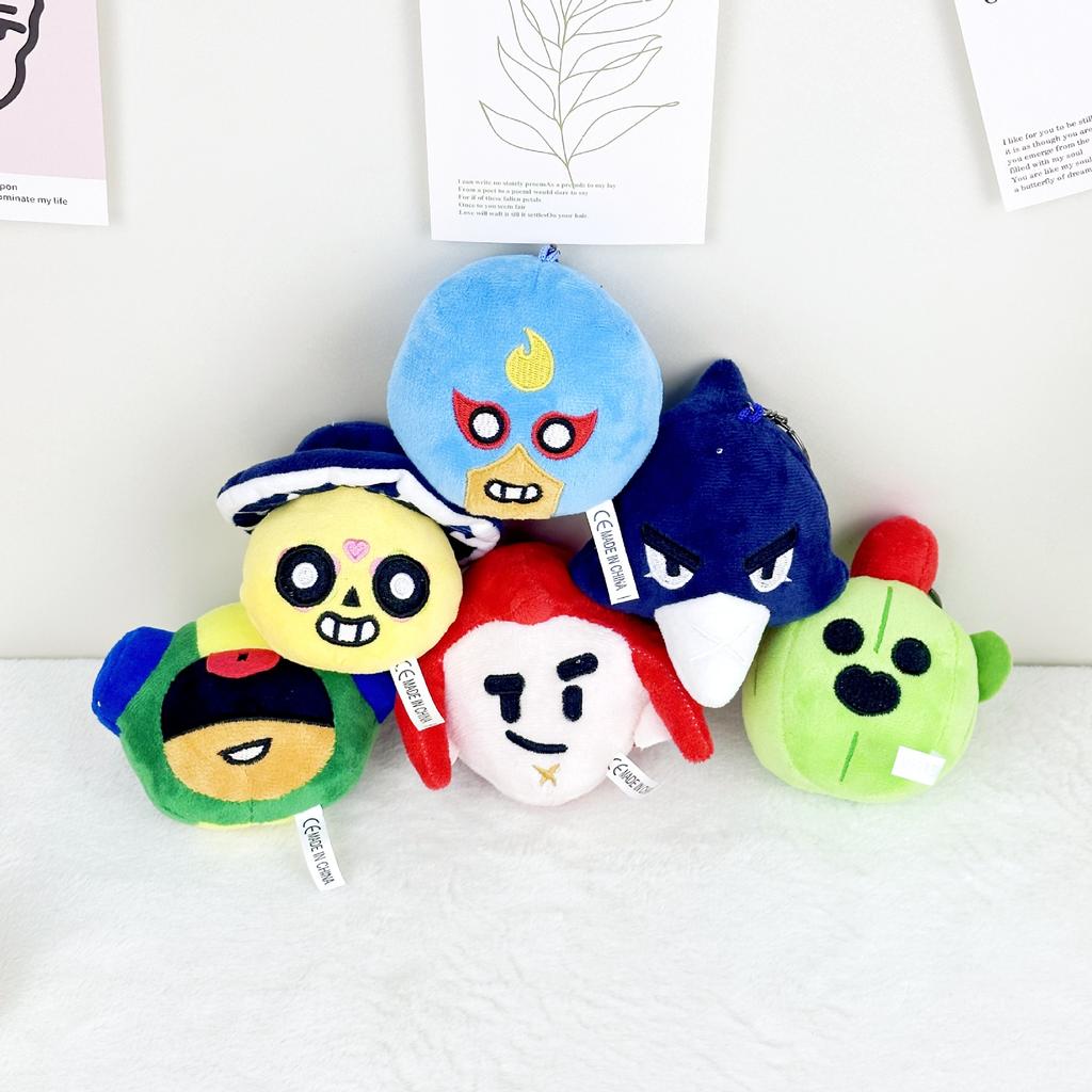 Brawl Stars Spike Keychain Plush Doll Toy Claw Machine Pendant 9cm 6pcs