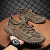 2025 New Men's Shoes Summer Versatile Sports Breathable Non-slip Hiking Shoes Mesh Shoes Men's Outdoor Casual Leather Shoes