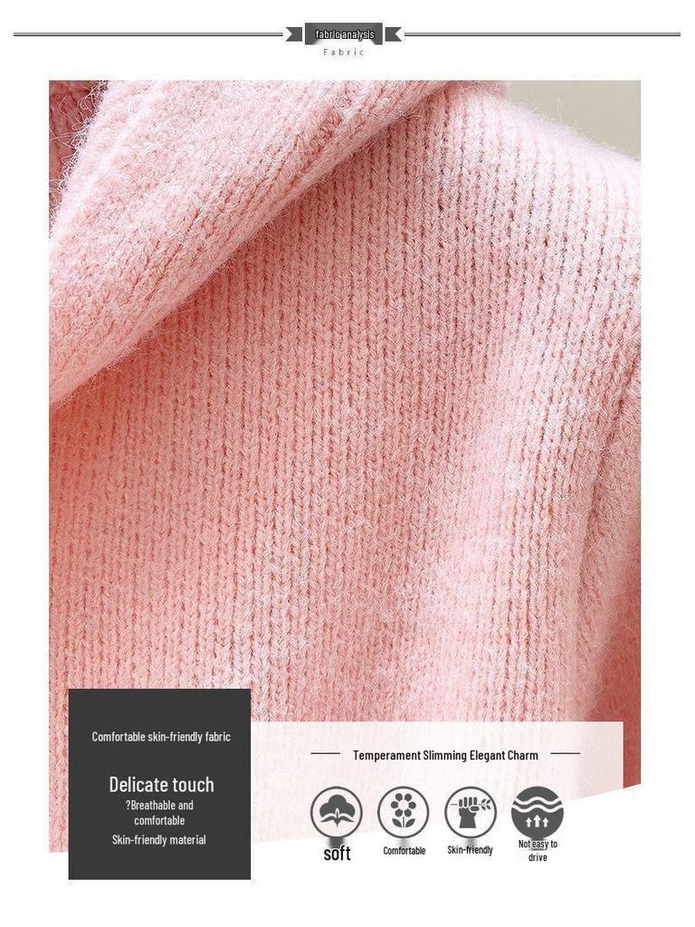 Сладкий осенне-зимний женский вязаный костюм с капюшоном на двойной молнии