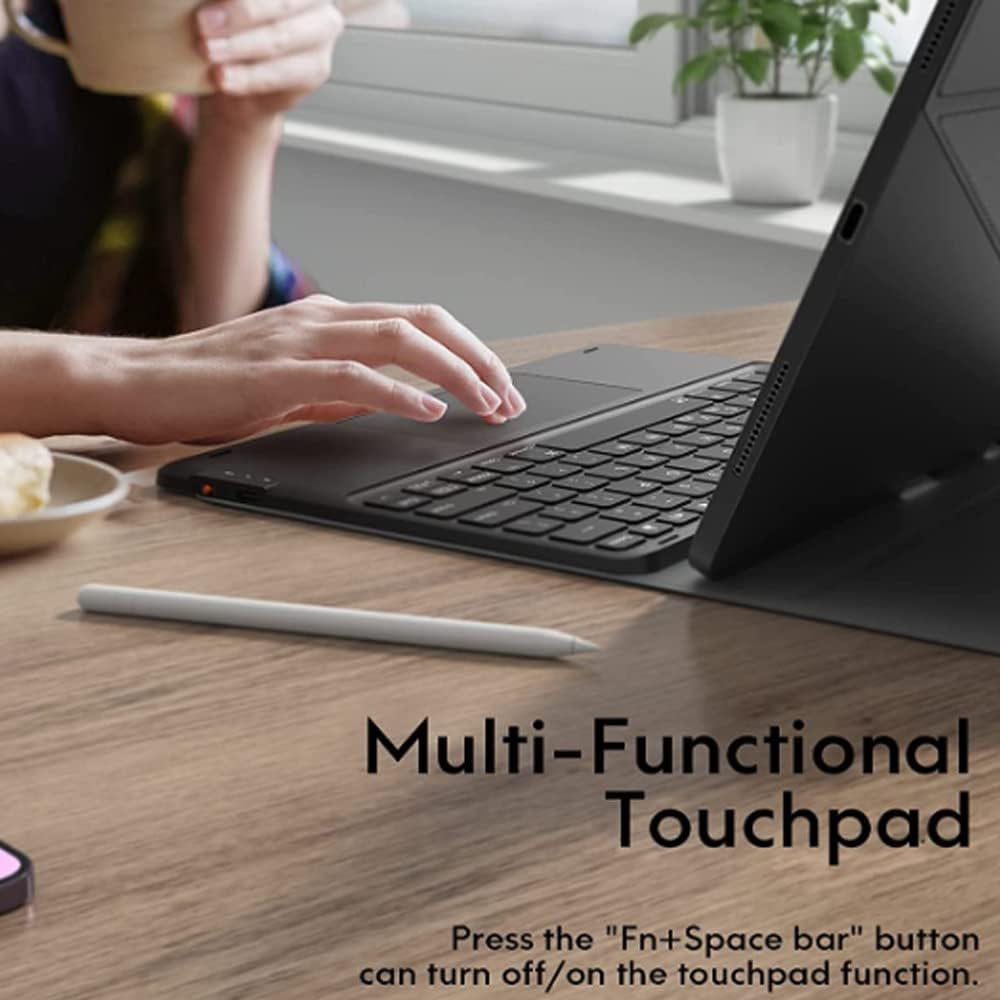 Чехол-клавиатура Bluetooth с подсветкой для Samsung Tab A11 со слотом для стилуса