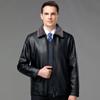 Leather Jacket Men's Autumn and Winter Plus Velvet Fur All-in-one Men's Coat Lapel Plus Fat Enlarged Men's Leather Jacket