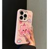 Cartoon Ruby Beaver for Apple 15promax Mobile Phone Case for IPhone16pro Litchi Pattern 14/13mini