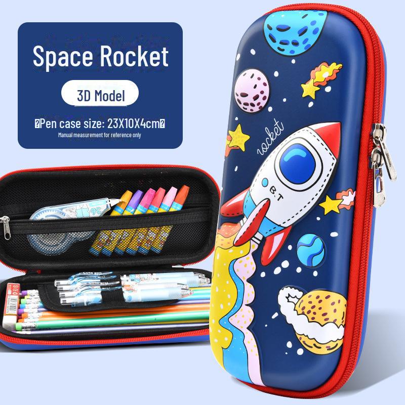 3D Astronaut Pencil Case for Boys - Large Capacity Multilayer Cartoon Stationery Box