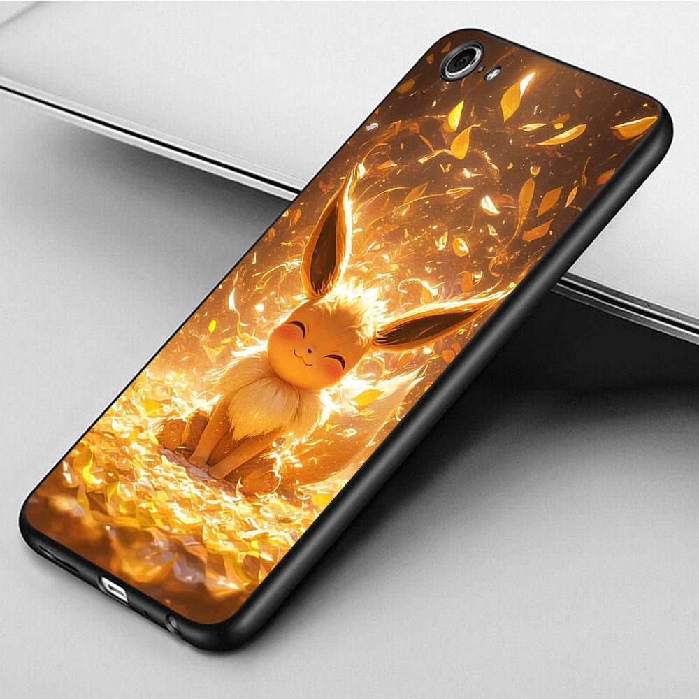 Чехол CT55 Eevee Pokemon для iPhone 16 15 Plus 14 13 12 11 Pro 8 7 6S 6 SE 5S X XR XS Max Realme C30 C33 C31 9I Huawei P30 черный мягкий чехол