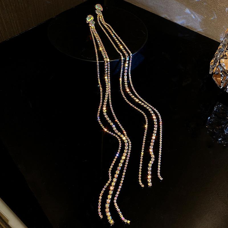 Silver Needle French Fresh Exaggerated Diamond Earrings Light Luxury High-end Stud Earrings Temperament Earrings Design Sense Niche