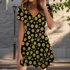 Летняя мода женские V-образный вырез короткий рукав леопардовый принт печатное платье сексуальные короткие юбки платья
