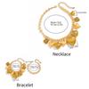 Gold Silver Heart Pendant Necklace Elegant Vintage Jewelry Temperament Metal Heart Bracelet  Women