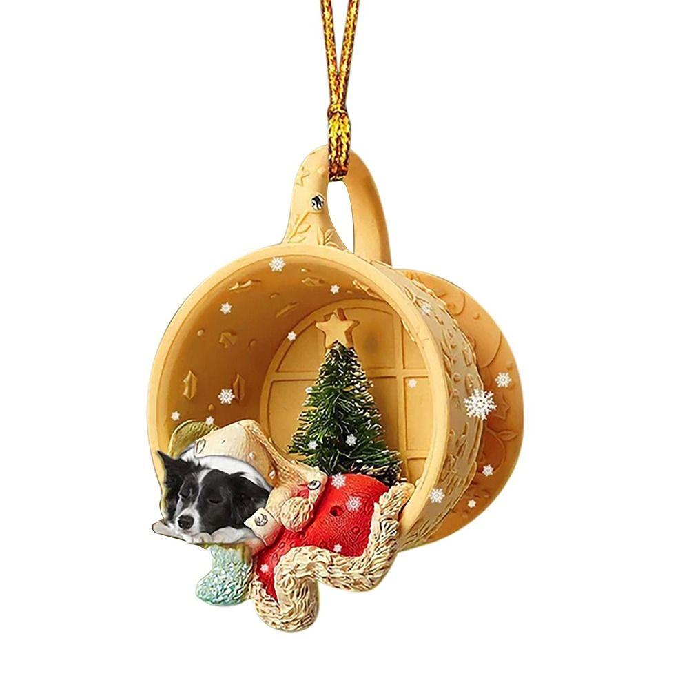 2 Pcs New House Decor Pendant Mreey Christmas Hanging Basket Dachshund Pendant Christmas Decoration