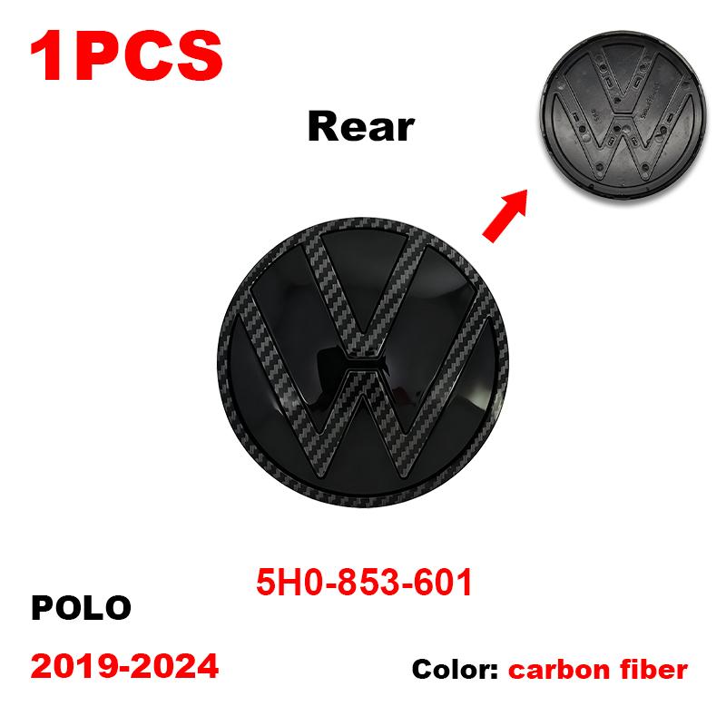rsq1 VW Car Styling Front Logo Grille Badge Trunk Badge Car Replacement Accessories For Volkswagen Polo 2019 2020 2021 2022 2023 2024