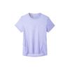 Однотонная футболка с круглым вырезом и короткими рукавами Женские топы Фиолетовый 162225104-4