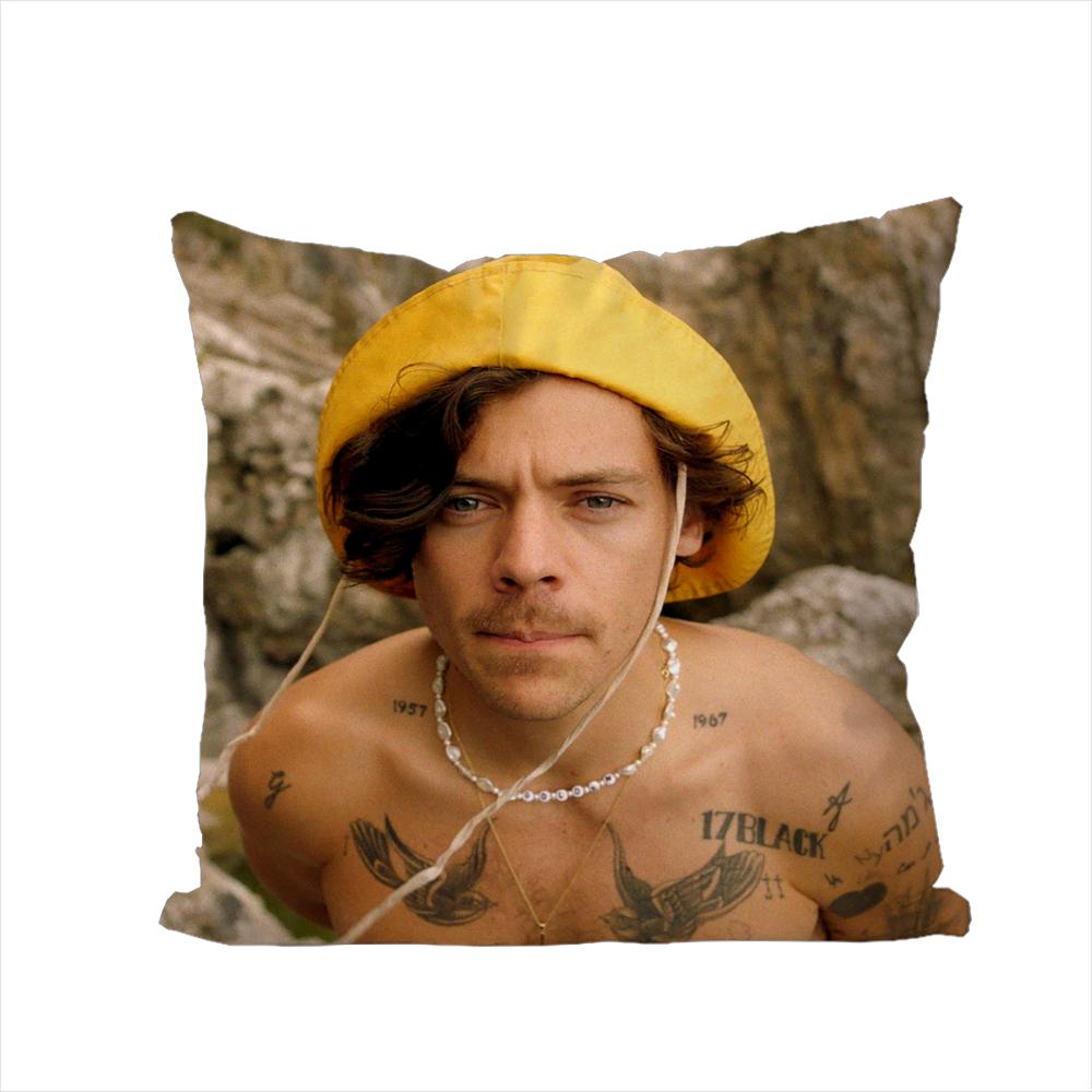 Наволочка для подушки H-harry Styles для автомобиля, дивана, декоративная домашняя, двусторонняя печать, плюшевая квадратная декоративная подушка, чехол