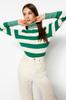 Женский модный новый свитер в полоску с трикотажным свитером