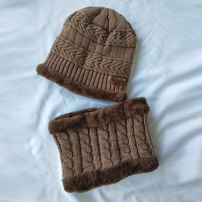 Комплект из зимних шапок и шарфов для мальчиков и девочек, толстые шапки и ожерелья на осень, милые детские шапки для детей в возрасте от 3 до 12 лет