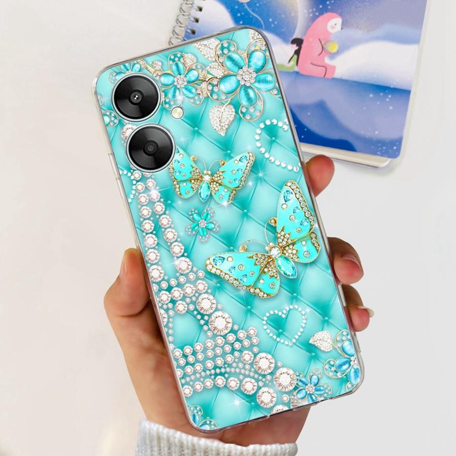 For Xiaomi Poco M6 5G Case Stylish Painted Cover Clear Silicone Phone Case For Xiaomi Poco M6 Pro M6Pro PocoM6 Soft Cover Bumper