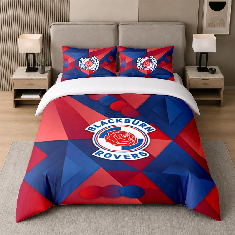 3Pcs Bedding SetBlackburn Rovers Football Soft Bed Sheet and Two Pillowcases Home Bedroom Decor