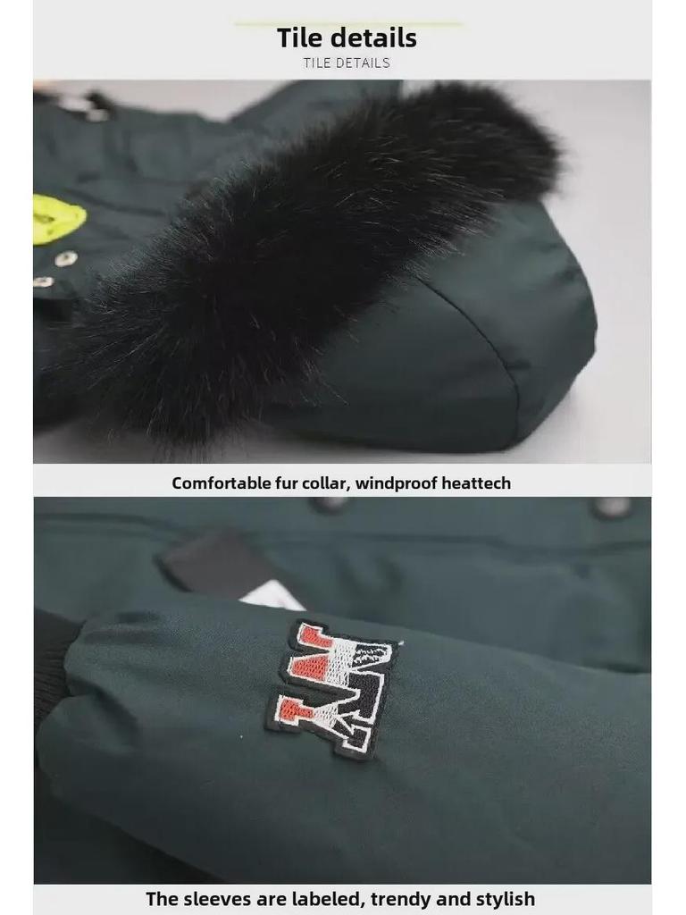 Новое зимнее пальто для мальчиков в корейском стиле из толстого хлопка с меховым воротником для детей