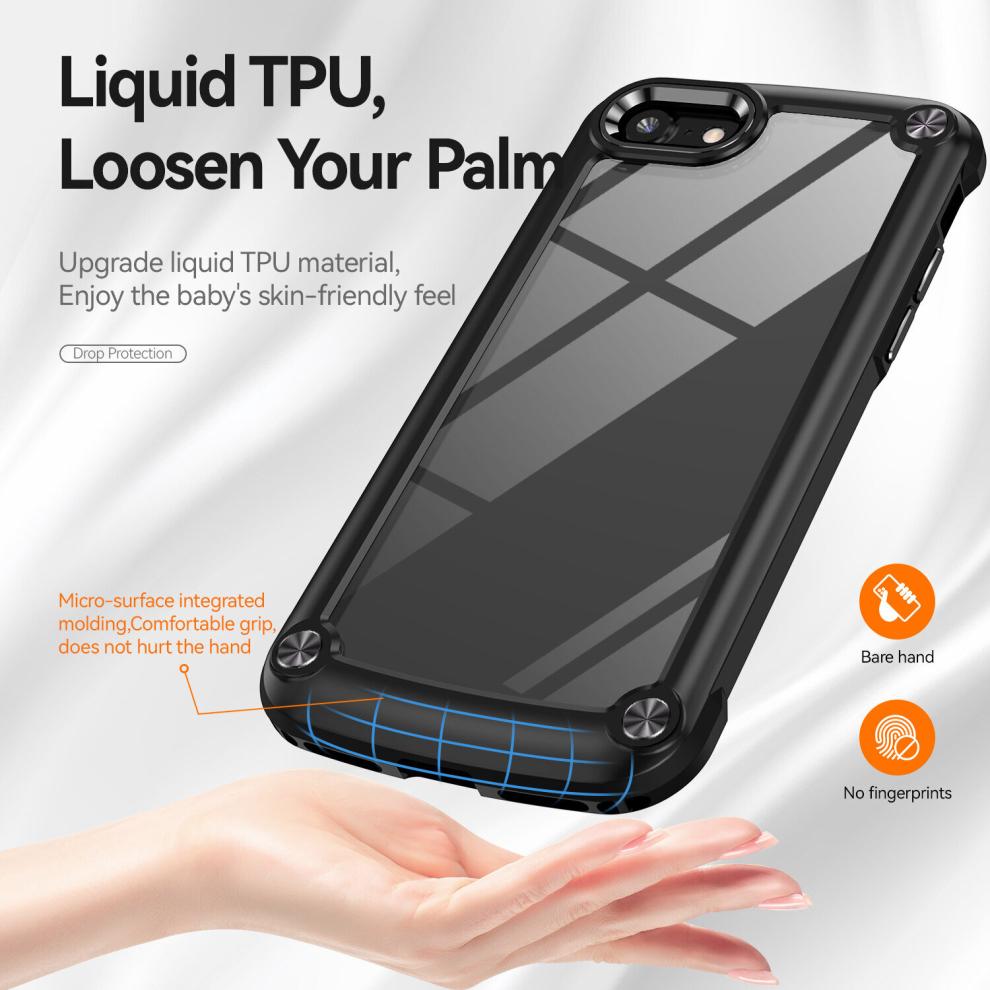 (Black) Simple Phone Case For iPhone15 14 13 12 11 7 8 Plus Pro Max with Wireless Charging