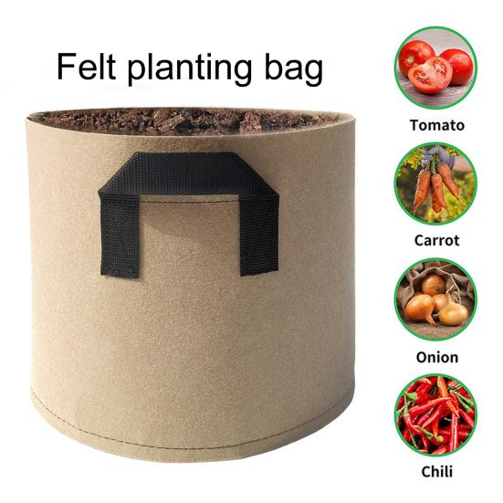 Plant Grow Bag Large Capacity Breathable with Handles Garden Vegetables Flower Planting Pouch Household Supply