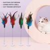 1pc Feather Spring Cat Toy Suction Cup Multicolored Cat Feather Wand Pet Interactive Toys Cat Scratcher Toys Supplies