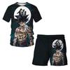 Мультяшная футболка Dragon Ball Z Детская футболка Шорты Комплект из двух предметов Летняя футболка для мальчиков + Шорты Пляжные штаны