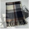 Клетчатый шарф Женский Осенне-зимний Новый Длинный Студенческий Парный Шаль Теплый Утолщенный Шарф с Бахромой