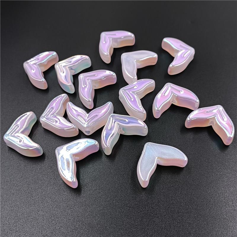 Материал рыбьего хвоста, креативные сверкающие свободные бусины, акрил, 5 шт., аксессуары для самодельных украшений, изготовление односторонних браслетов, капля масла